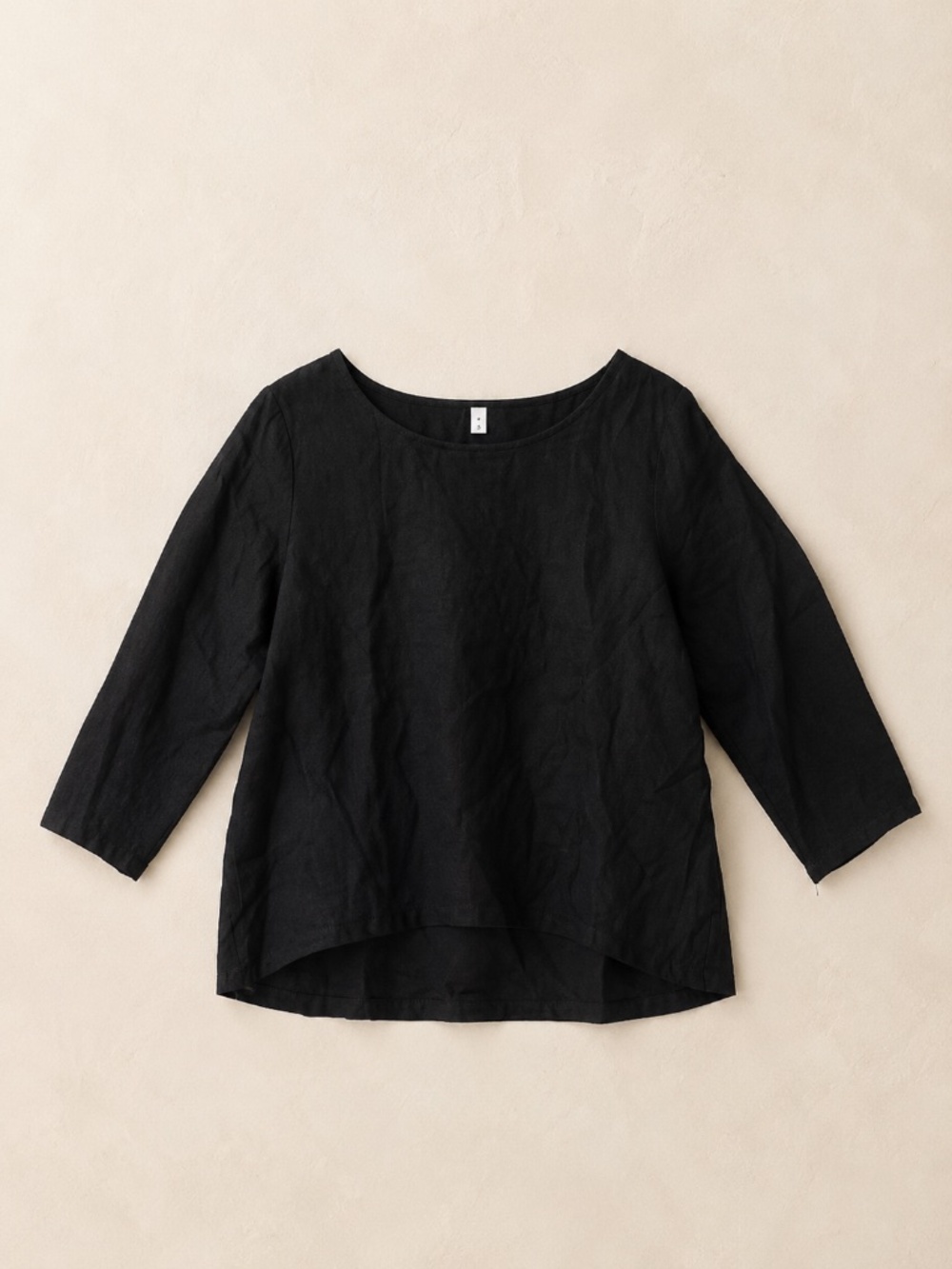 100% Linen Long Sleeved Shirt Minimalist Capsule Quiet Luxury Black Medium